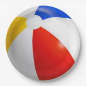 Bunte Strandball Pappteller (Vorderseite)