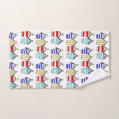 Bunte Strandhütte-Illustration Badhandtuch Set (Handtuch)