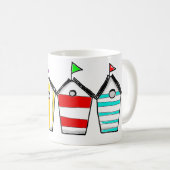 Bunte Strandhütte-Illustration Kaffeetasse (VorderseiteRechts)