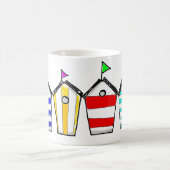 Bunte Strandhütte-Illustration Kaffeetasse (Mittel)