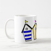 Bunte Strandhütte-Illustration Kaffeetasse (Links)