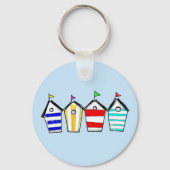 Bunte Strandhütte-Illustration Schlüsselanhänger (Vorderseite)