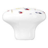 Bunte Strandschirm-und Wasserball-Gewohnheit Keramikknauf (Seitenansicht)