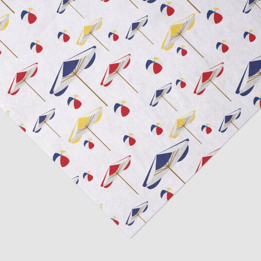 Bunte Strandschirm-und Wasserball-Gewohnheit Seidenpapier (Ausschnitt)