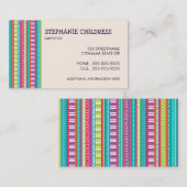 Bunte Streifen, die Visitenkarte Babysitting sind (Vorne/Hinten)