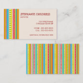 Bunte Streifen, die Visitenkarte Babysitting sind (Vorne/Hinten)