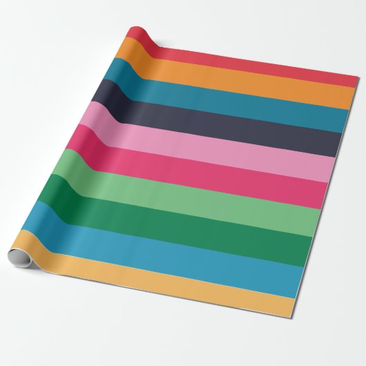 Bunte Streifen Geburtstagsparty Geschenkpapier (Ungerollt)