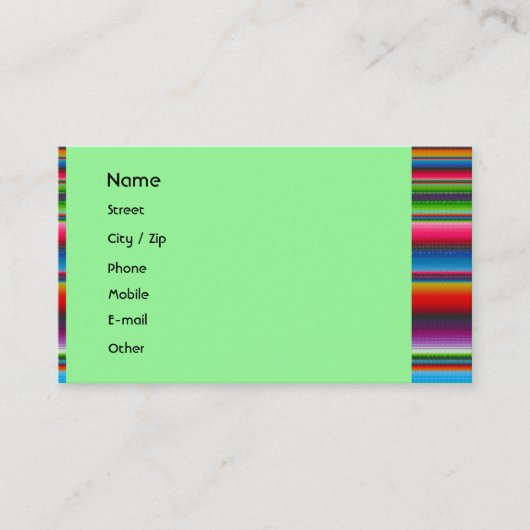Bunte Streifen Visitenkarte (Vorderseite)