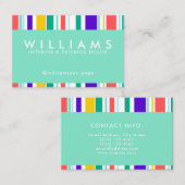 Bunte Streifenabdeckung Visitenkarte (Vorne/Hinten)