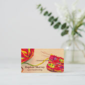 Bunte strickende Visitenkarte (Stehend Vorderseite)