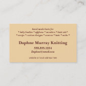 Bunte strickende Visitenkarte (Rückseite)