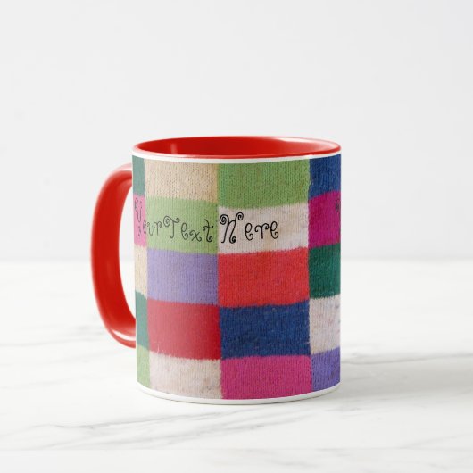 bunte Strickkappenkomplexe Tasse (Vorderseite Links)