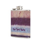 bunte Strickstreifen Vintages Design Flachmann (Links)