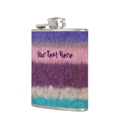 bunte Strickstreifen Vintages Design Flachmann (Links)