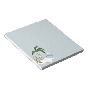 Bunte Surfboard-Insel 4 Notizblock