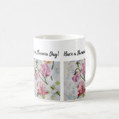 Bunte süße Erbsewatercolor-Blumen Kaffeetasse (VorderseiteRechts)