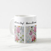 Bunte süße Erbsewatercolor-Blumen Kaffeetasse (Vorderseite Links)