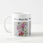 Bunte süße Erbsewatercolor-Blumen Kaffeetasse (Links)