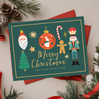 Bunte Süße Weihnachts Nussknacker Kekskarte