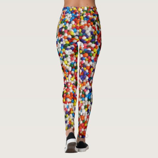 Bunte Süßigkeit besprühen Bälle Leggings (Rückseite)