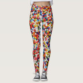 Bunte Süßigkeit besprühen Bälle Leggings (Vorderseite)