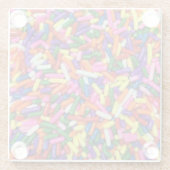 Bunte Süßigkeit besprüht Glasuntersetzer (Rückseite)