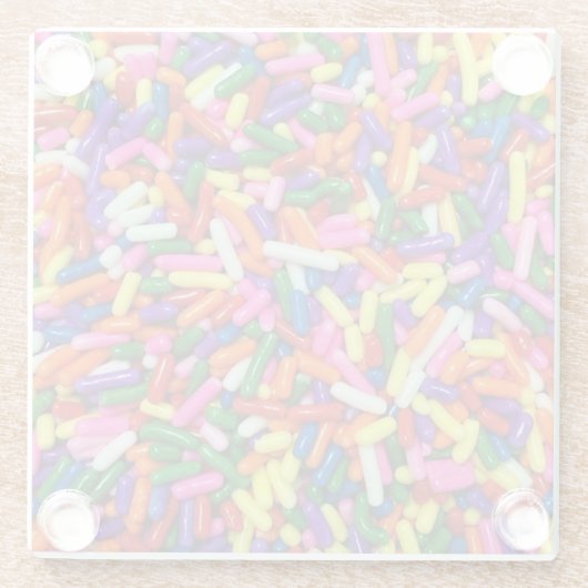 Bunte Süßigkeit besprüht Glasuntersetzer (Rückseite)