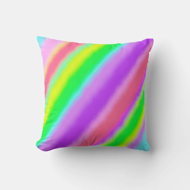 Bunte Süßigkeit Stripes Ombre Schatten Kissen (Vorderseite)