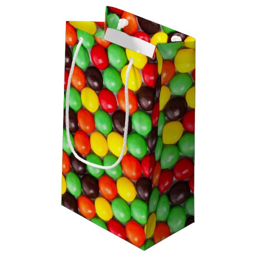 Bunte Süßigkeiten Kleine Geschenktüte (Rückseite Schrägansicht)