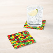 Bunte Süßigkeiten Rechteckiger Pappuntersetzer (Vor Ort)