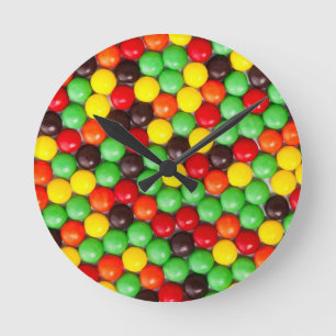 Bunte Süßigkeiten Runde Wanduhr