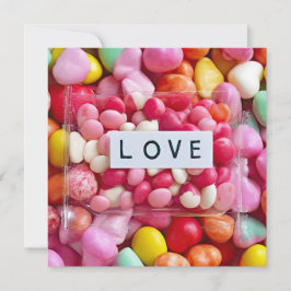 Bunte Süßigkeiten-Schatz-Liebes-Valentinsgeschenke Karte