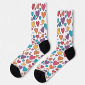 Bunte Sweet Hearts Crew Socken (Linkes Detail)