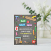 Bunte Tafel zurück zu SchulParty Einladung (Stehend Vorderseite)