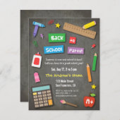 Bunte Tafel zurück zu SchulParty Einladung (Vorne/Hinten)