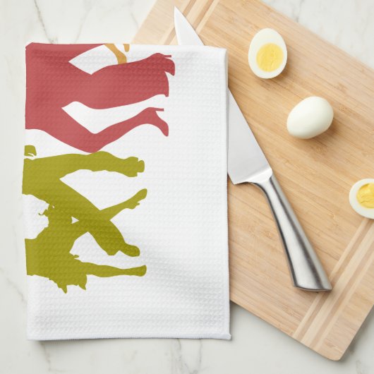 Bunte Tango-Tänzer Küchentuch (Viertel Falte)