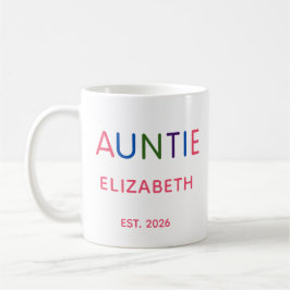 Bunte Tante personalisierter Name Datum Kaffeetass Kaffeetasse