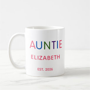 Bunte Tante personalisierter Name Datum Kaffeetass Kaffeetasse