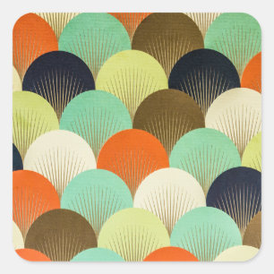 Bunte Tapete: künstlerisches Design. Quadratischer Aufkleber