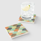 Bunte Tapete: künstlerisches Design. Steinuntersetzer (Seitenansicht)