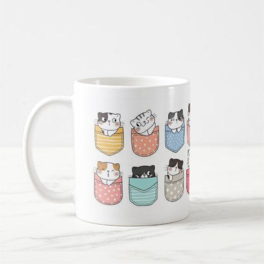 Bunte Taschen Katzen Tasse (Links)