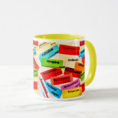 BUNTE TASSEN-DROGEN-AUFKLEBER TASSE (VorderseiteRechts)