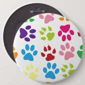 Bunte Tatze druckt Muster Button (Vorne & Hinten)
