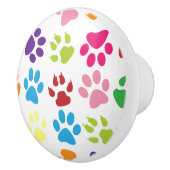 Bunte Tatze druckt Muster Keramikknauf (Rechts)