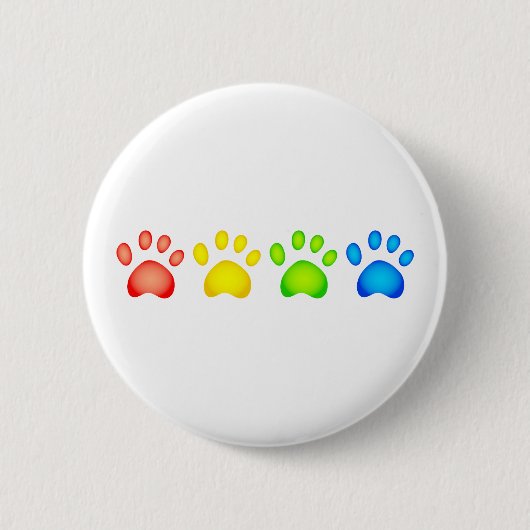 Bunte Tatzen Button (Vorderseite)