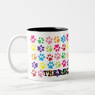 Bunte Tatzen-Druck-Tasse Zweifarbige Tasse