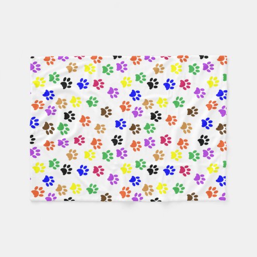 Bunte Tatzen-Drucke Fleecedecke (Vorderseite (Horizontal))