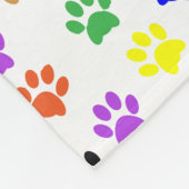 Bunte Tatzen-Drucke Fleecedecke (Ecke)