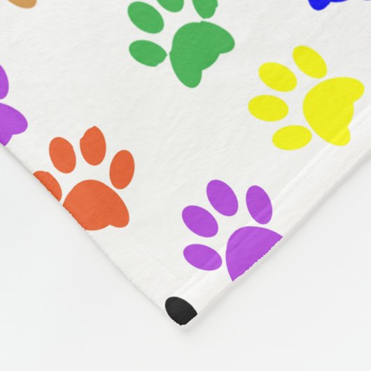 Bunte Tatzen-Drucke Fleecedecke (Ecke)