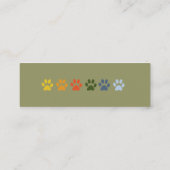 Bunte Tatzen HUNDkatzen-Regenbogen-Haustiere Mini Visitenkarte (Rückseite)